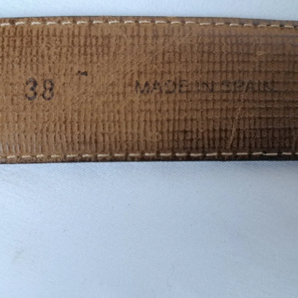 Tommy Bahama Leather & Woven Nylon Belt Size 38 Made in Spain - Picture 8 of 16